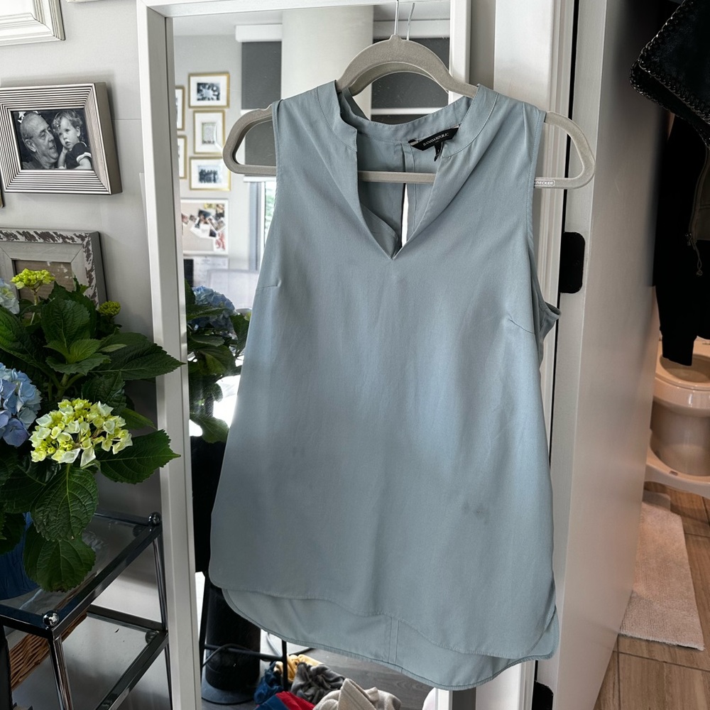 Thick strap tank top blouse